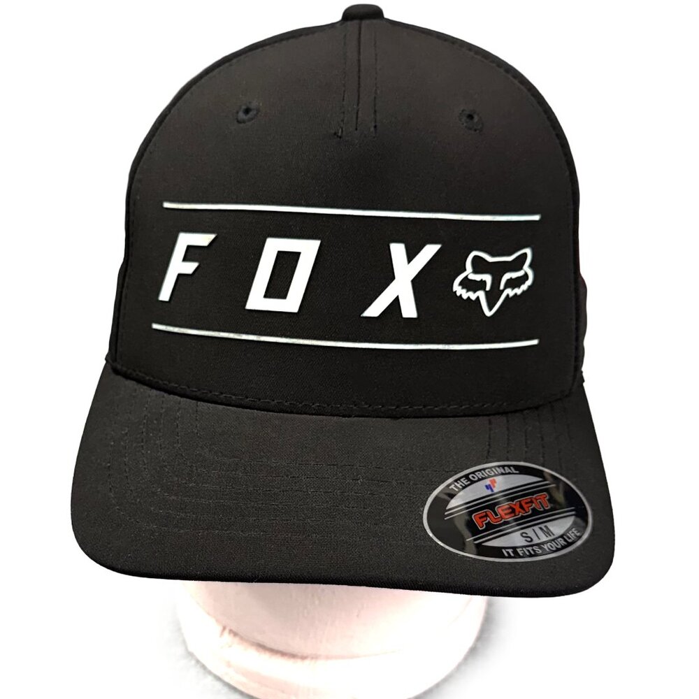 FOX Racing Absolute Flexfit Baseball White Logo Hat/Cap Black S/M NWOT MOTOX BMX